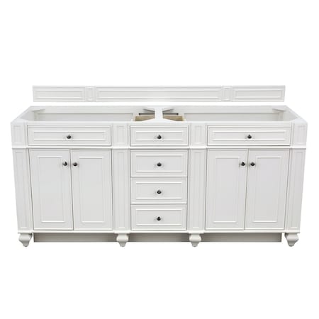 James Martin Vanities Bristol 72in Double Vanity Cabinet, Bright White 157-V72-M-BW